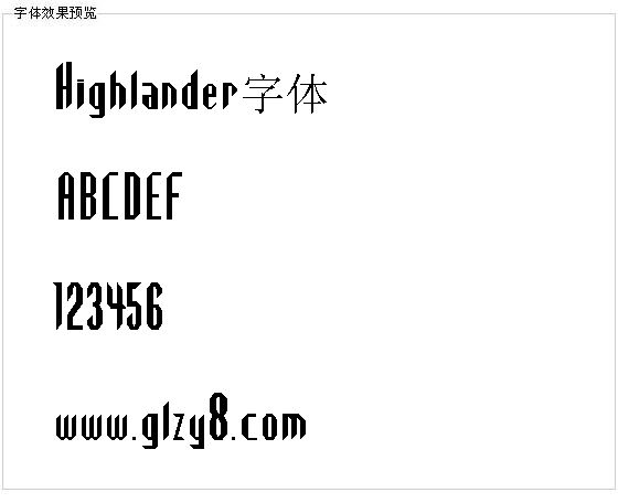 Highlander字体