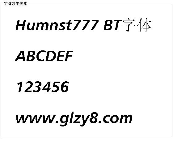 Humnst777 BT字体