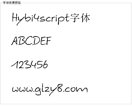 Hybi4script字体