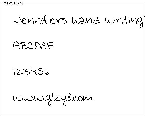 Jennifers hand writing字体