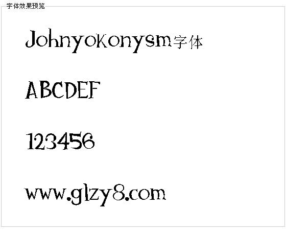 Johnyokonysm字体