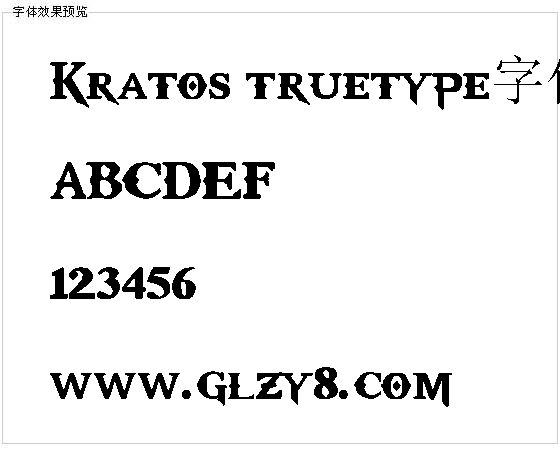 Kratos truetype字体