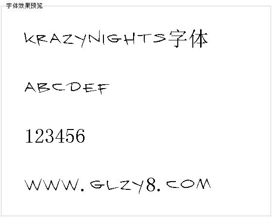 Krazynights字体