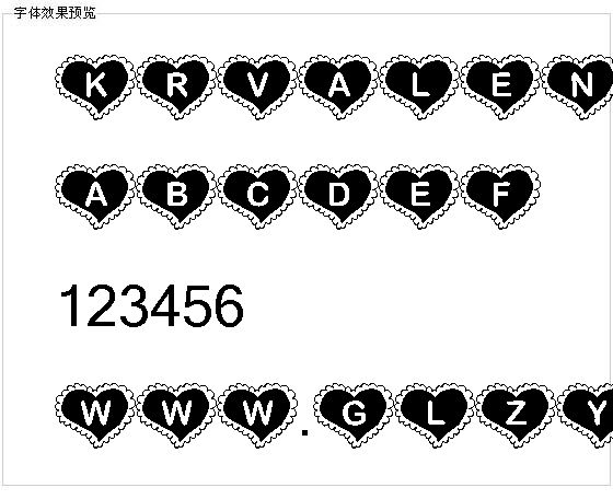 Krvalentineheart字体