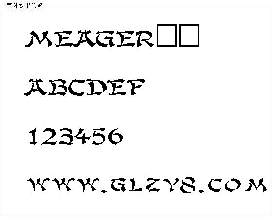 MEAGER字体