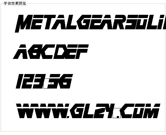 Metalgearsolid字体