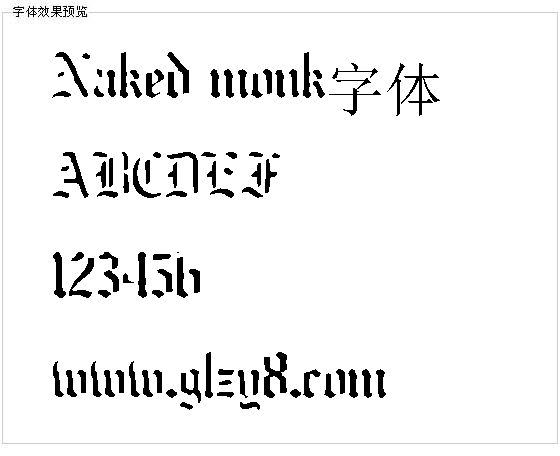 Naked monk字体