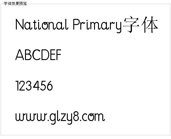 National Primary字体