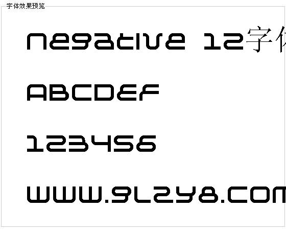 Negative 12字体