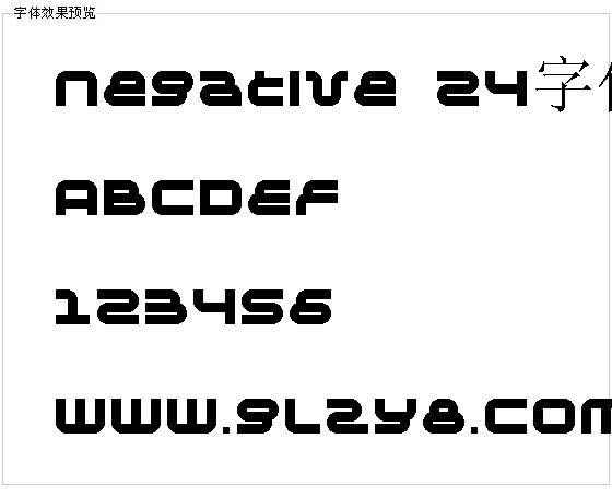 Negative 24字体