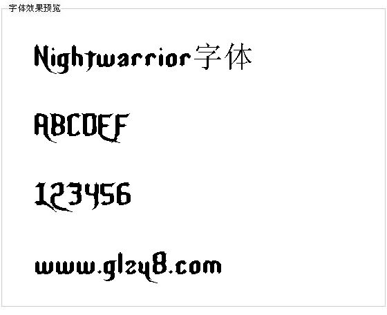 Nightwarrior字体