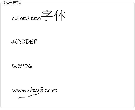 Nineteen字体