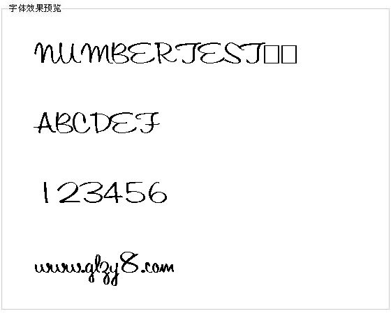 NUMBERTEST字体