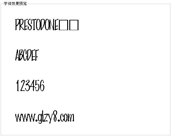 PRESTODONE字体