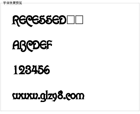 RECESSED字体