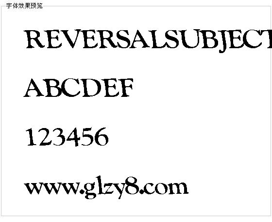 REVERSALSUBJECT字体