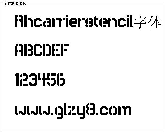 Rhcarrierstencil字体