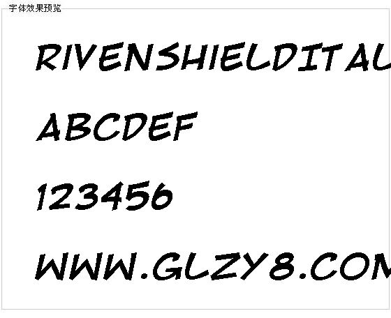 RivenShieldItalic字体