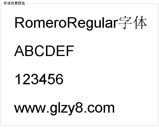 RomeroRegular字体