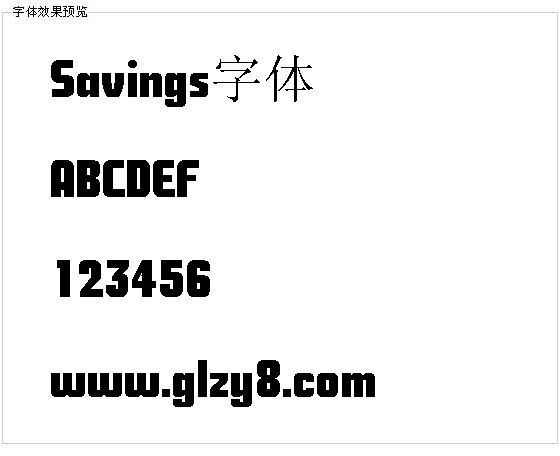 Savings字体