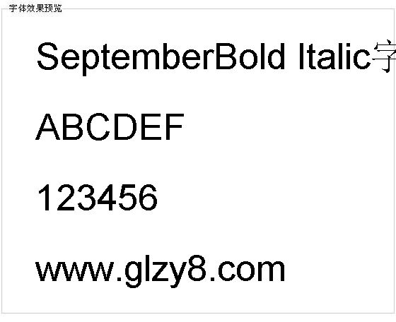 SeptemberBold Italic字体