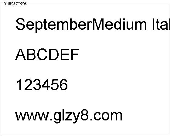 SeptemberMedium Italic字体