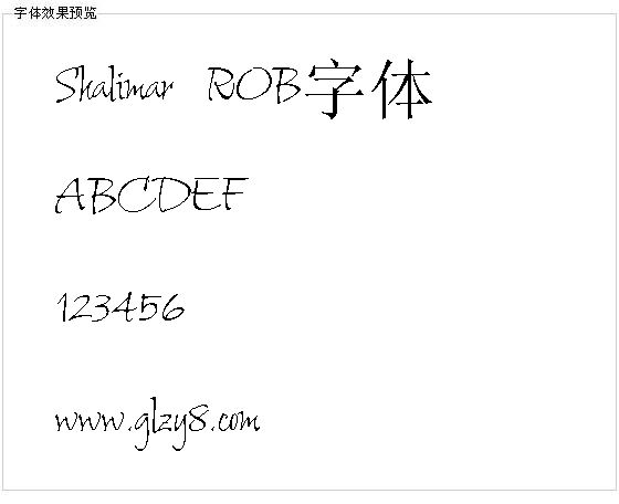 Shalimar ROB字体