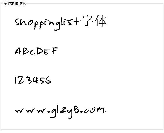 Shoppinglist字体