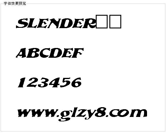 SLENDER字体