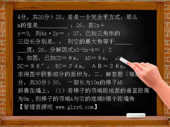 08-09学年美林中学初二上期中考试卷