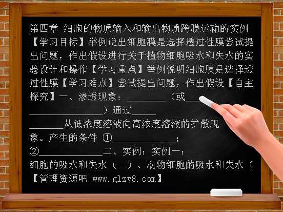 高中第一节物质跨膜运输的实例学案教案