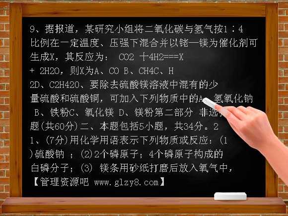 2007年广州市中考化学试卷及答案（无答案）