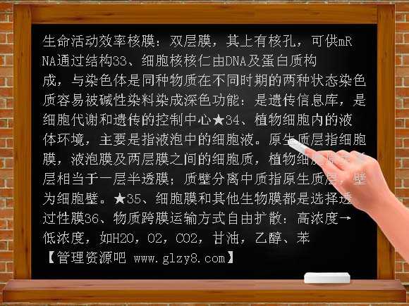 高中生物必修1学业水平测试复习资料
