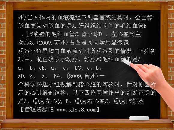 2010中考生物人体内的物质运输