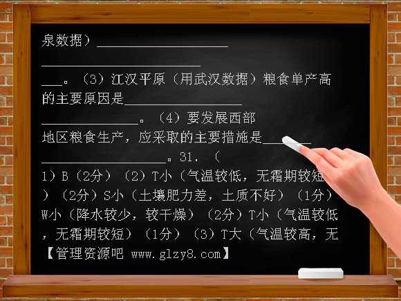 2000-2008年高考地理题分类汇编：农业