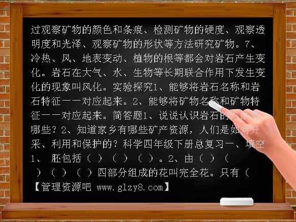 2011四年级下册科学期末复习资料教案