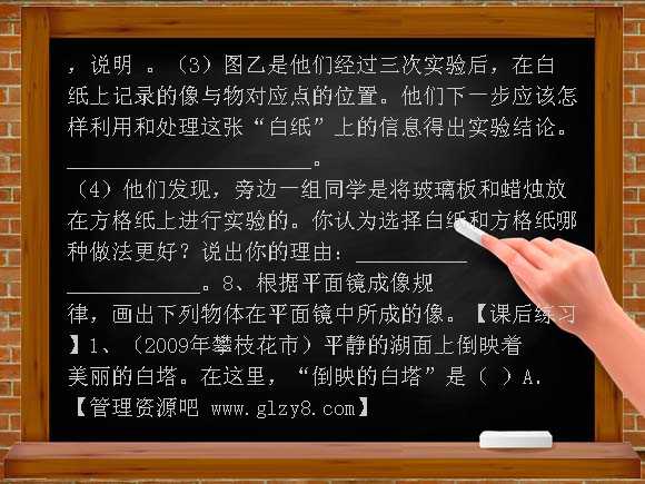 第四节平面镜教学案教案