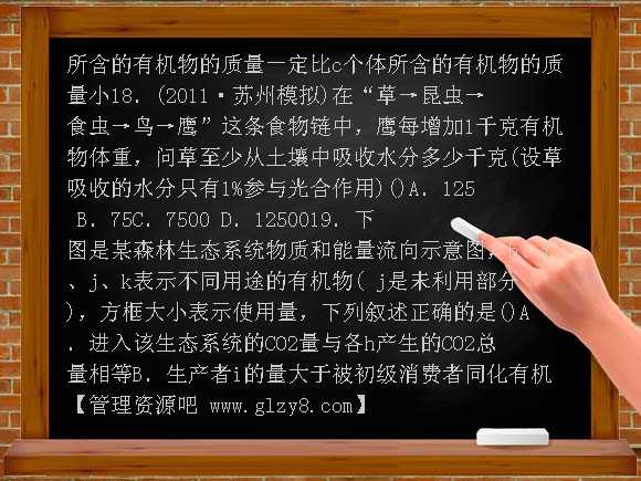 天津市2012届高三生物单元测试18 生态系统及其稳定性（新人教版必修3）
