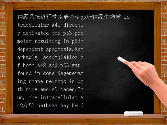 神经系统退行性疾病基础PPT-神经生物学课件