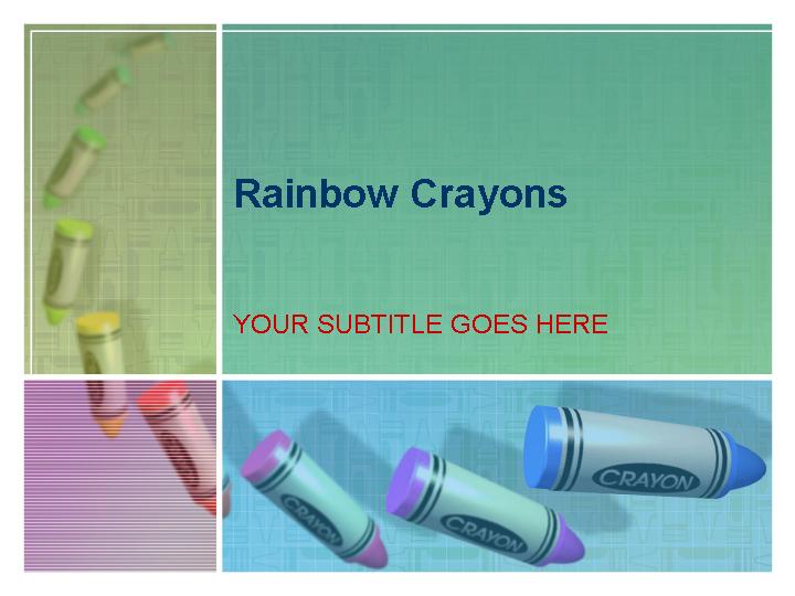 rainbow crayons ppt模板