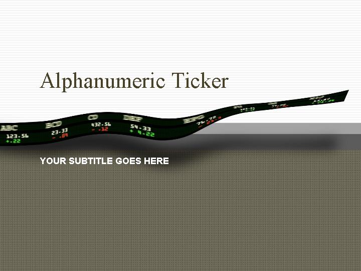 alphanumeric ticker ppt模板