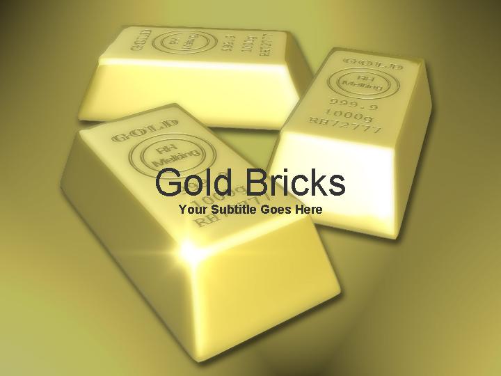 gold bricks ppt模板