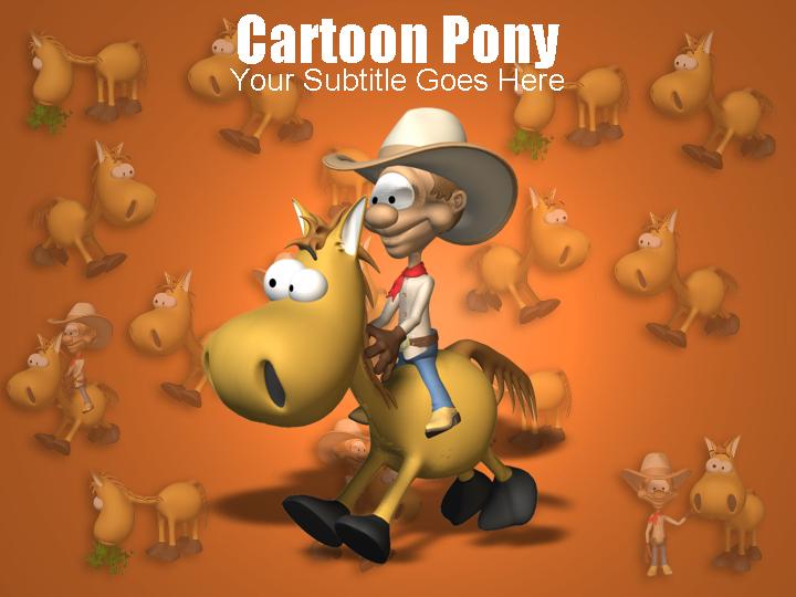 cartoon pony ppt模板