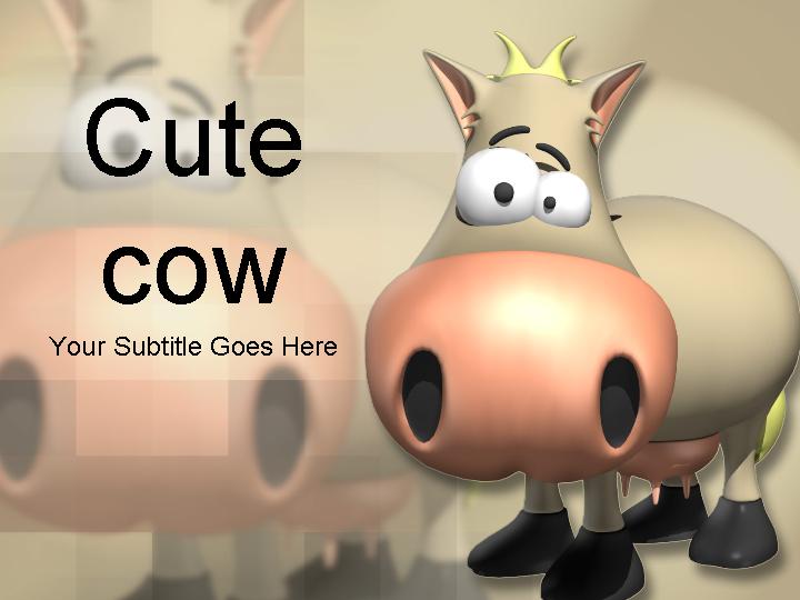 cute cow ppt模板