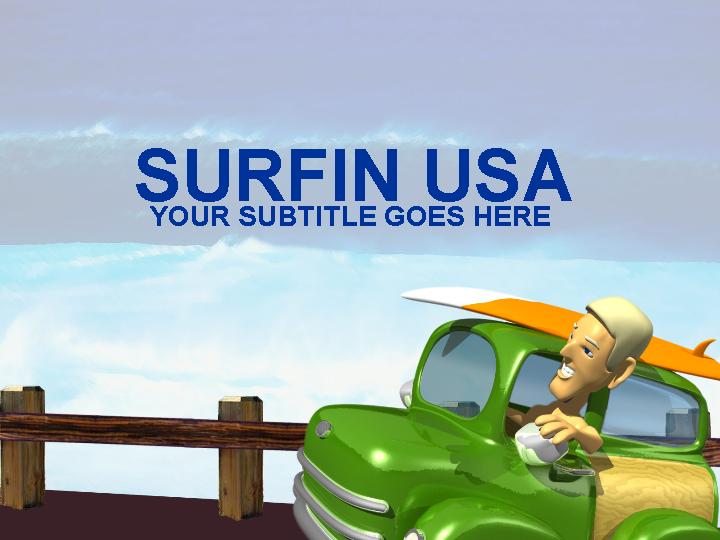 surfing usa ppt模板