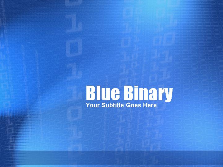 blue binary ppt模板