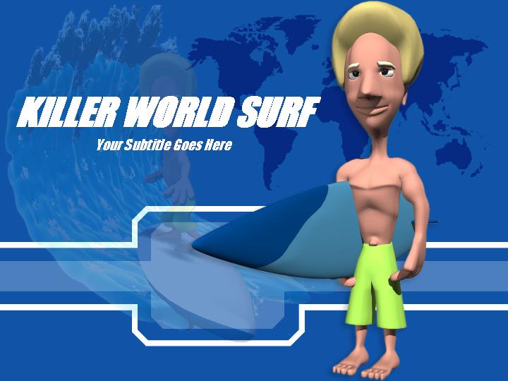 killer world surf ppt模板