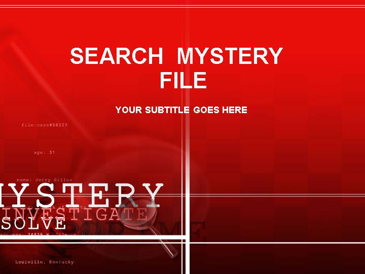 search mystery file ppt模板