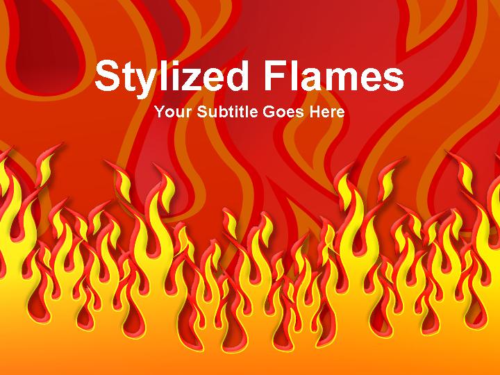 stylized flames ppt模板