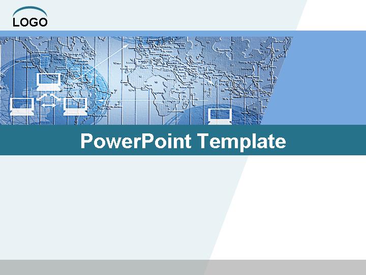 电脑网络连接世界PPT模板